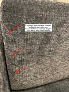 Sofa Cushions wrinkling captioned